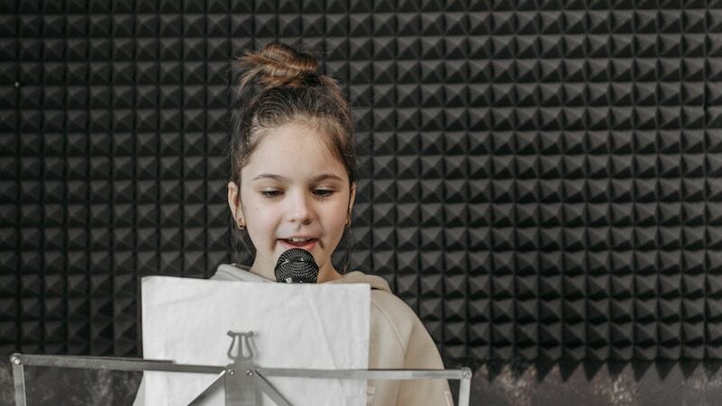 A Girl Singing in a Soundproof Studio